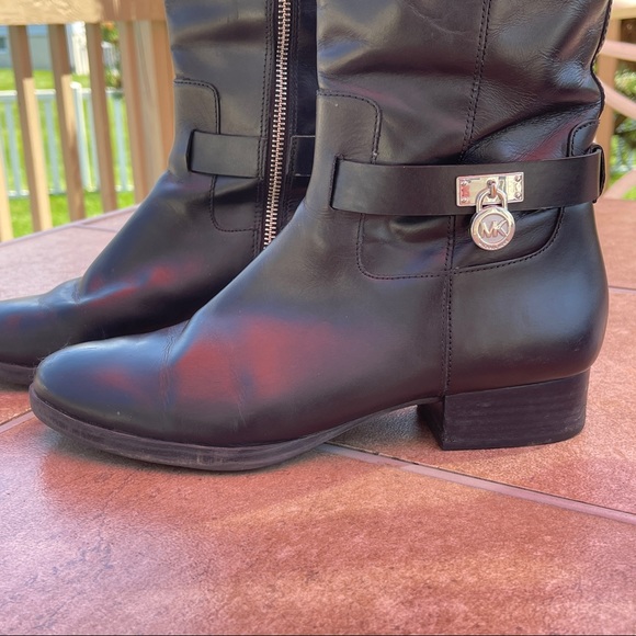 MICHAEL Michael Kors Women's Preston Leather Tall Riding Boots - Black Size 8.5M - Picture 2 of 9